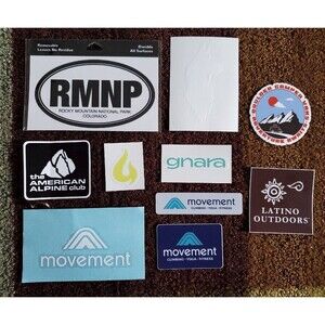 10x Hike Rock Climbing Outdoor Stickers Mixed Lot American Alpine Club Cotopaxi